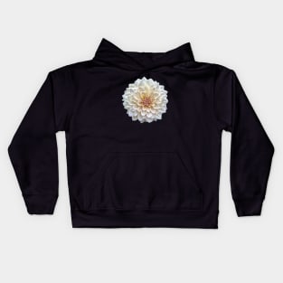 Pretty white Dahlia Botanical Bee Flower Annual Garden Kids Hoodie